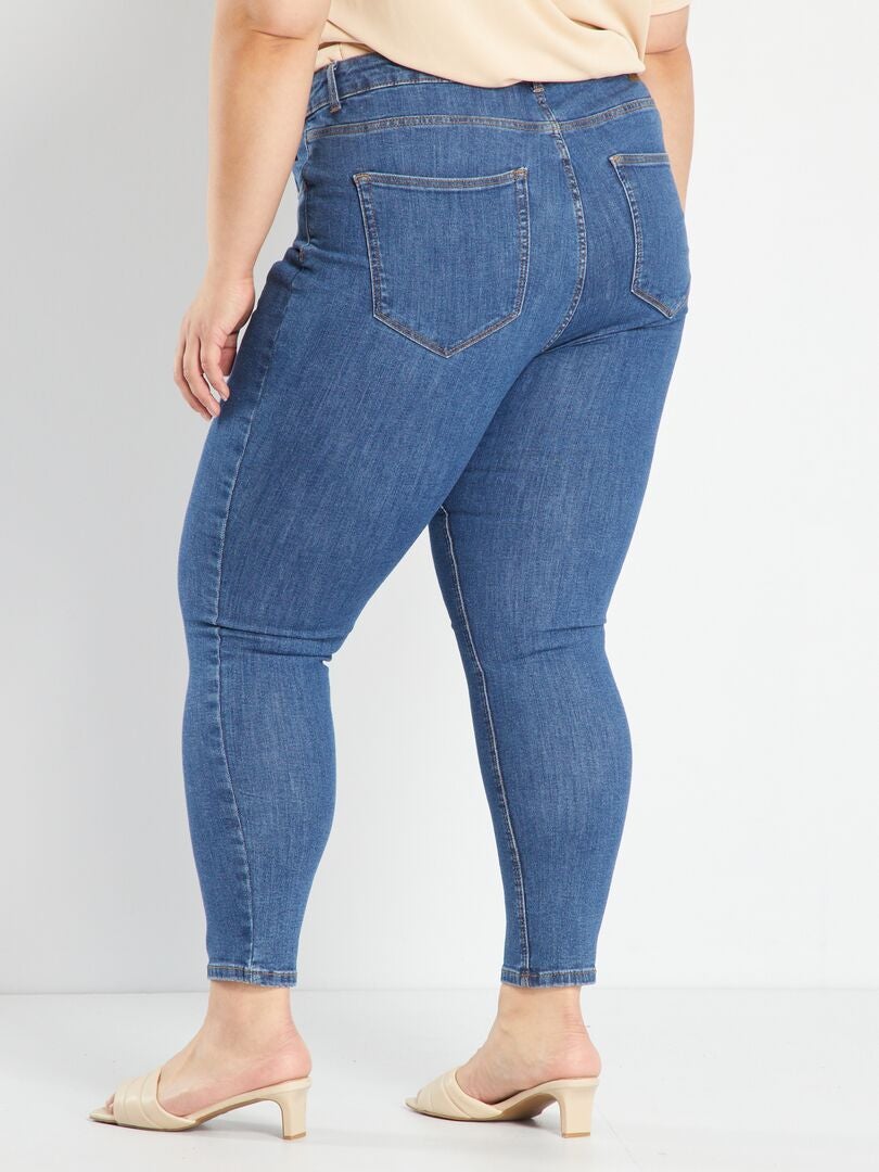 Pantalones vaqueros ajustados de talle alto - AZUL