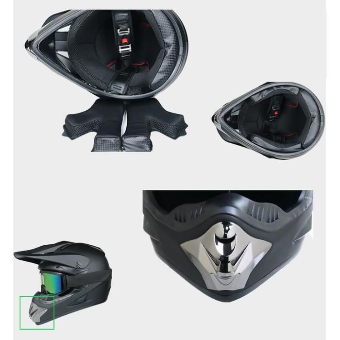 3-piece gift set: motorcycle helmet, off-road helmet, black.