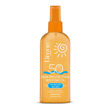 Lirene sausās eļļas saules aizsargkrēms ķermenim SPF50 150 ml