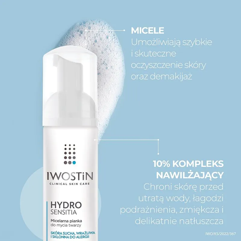 Iwostin Hydro Sensitia Pianka do mycia twarzy i demakijażu