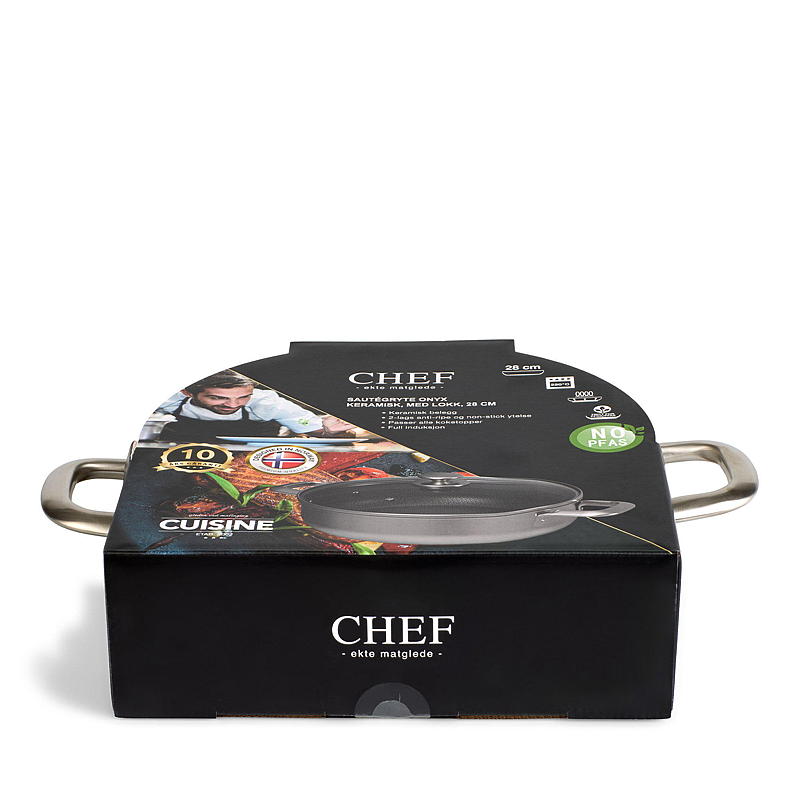 Køkken Chef Sauté gryde ø 28 cm m/låg Onyx keramik Køkken