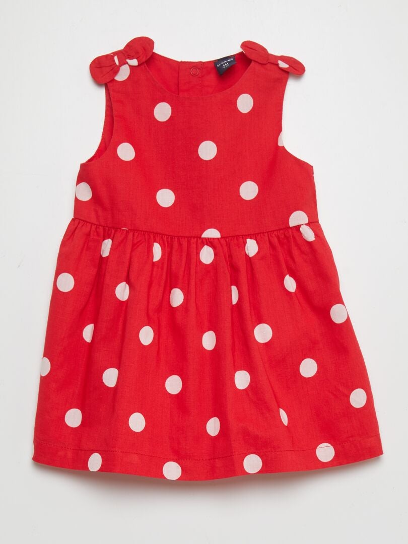 Vestido sem mangas com estampa - VERMELHO