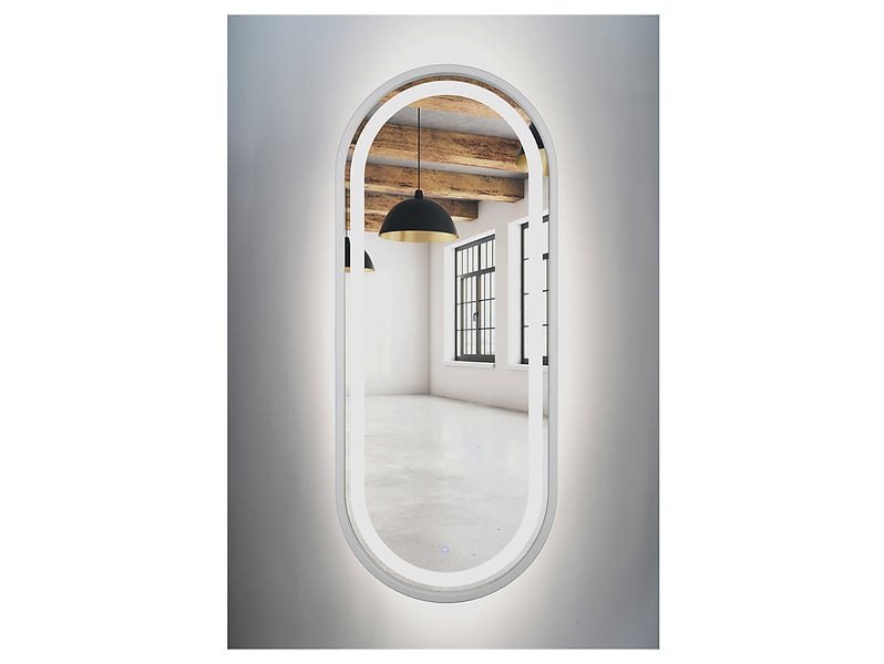 Lustro łazienkowe ścienne LED 35x100 cm białe