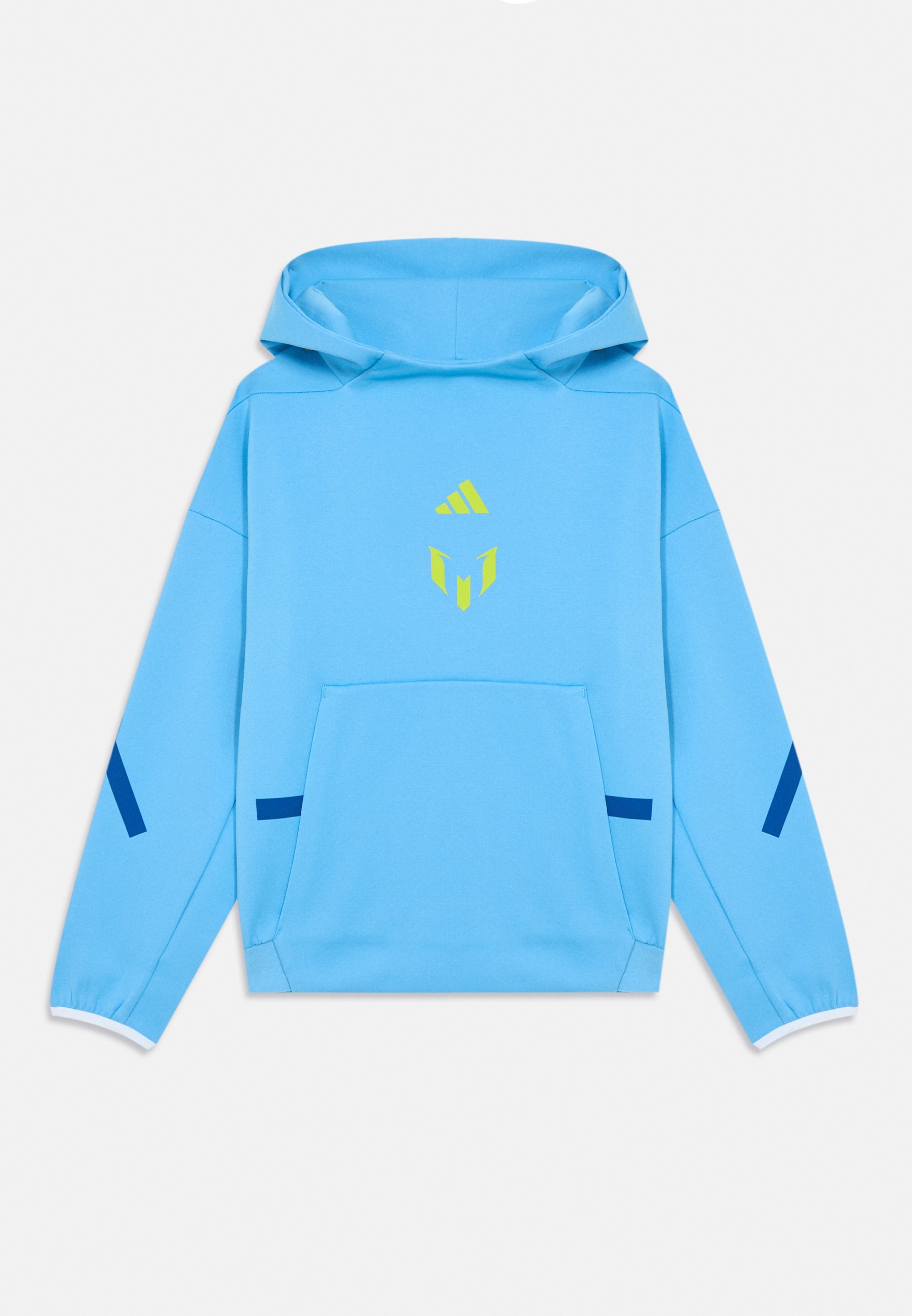 adidas Performance MESSI HOODIE YOUTH UNISEX - Hoodie - semi-blauw/semi-zonnegeel