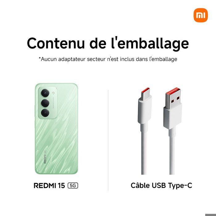 Smartphone - XIAOMI - Redmi 15 5G - 8GB RAM - 256GB - Schermo FHD+ da 6,9 pollici