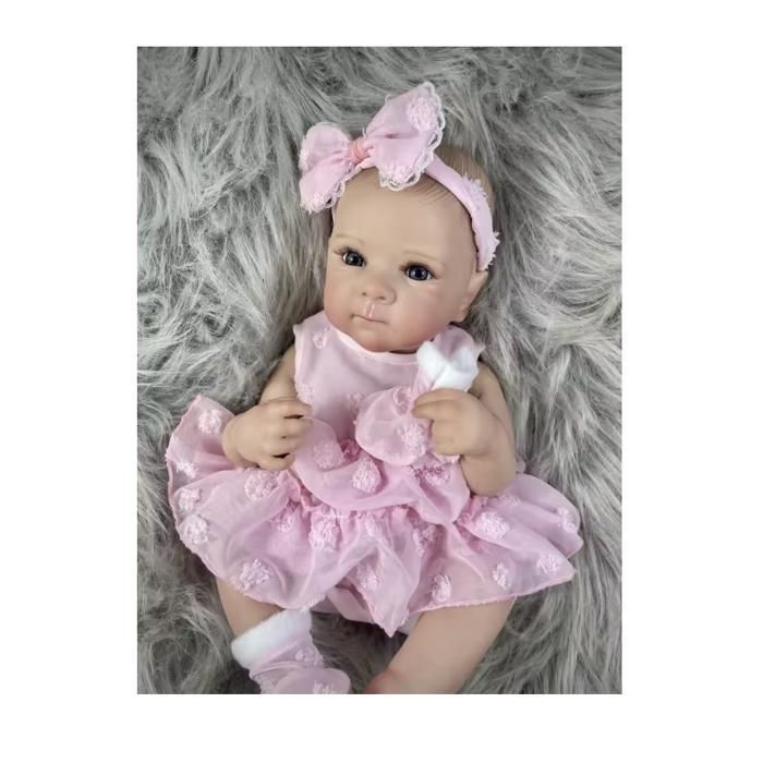 Muñeca bebé reborn de 46 cm – Cuerpo de vinilo completo – Cabello pintado realista – Bettie