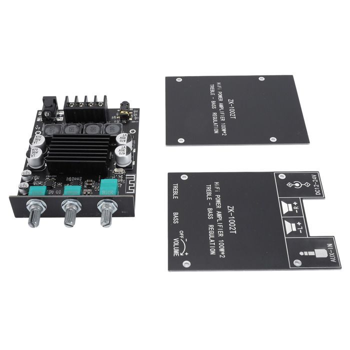 Πλακέτα ενισχυτή Bluetooth OMABETA 2x100W HiFi ενισχυτής με έλεγχο μπάσων και πρίμων TPA3116D2 Είσοδοι AUX DC12-24