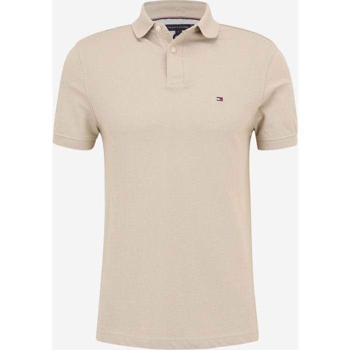 Tommy Hilfiger Men's Beige Regular Fit Short Sleeve Polo Shirt