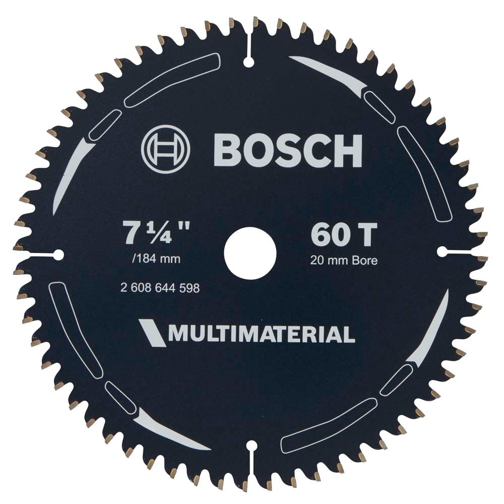 Disco de corte multiuso BOSCH TCT de 184 mm com 60 dentes – MULTIMATERIAL