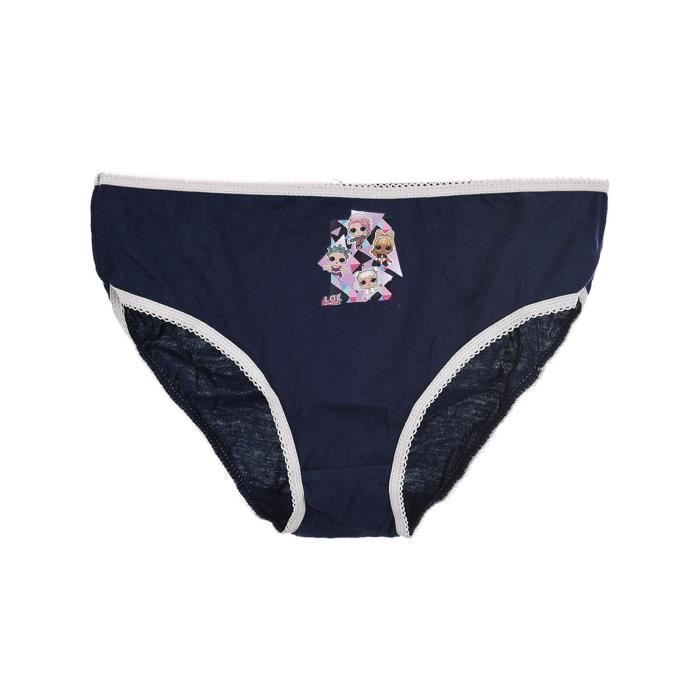 Lot de 3 Culottes Coton Fille - LOL Surprise! - Violet - Ceinture élastiquée - Ouverture de jambe élastiquée