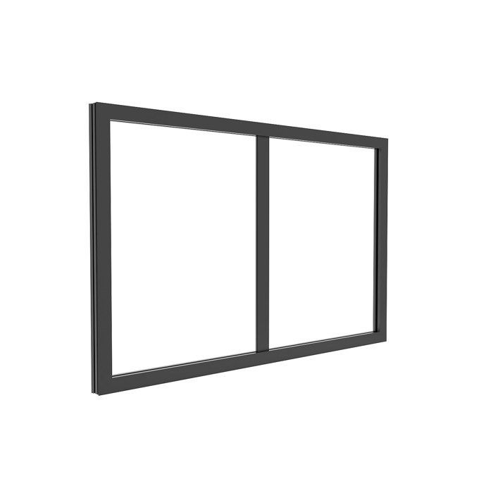 Ventana de taller de aluminio con recubrimiento en polvo - 63 x 40 cm - Negra - BAYVIEW
