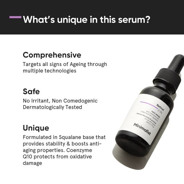 Minimalistiskt 0,3 % retinol anti-aging nattserum för rynkor