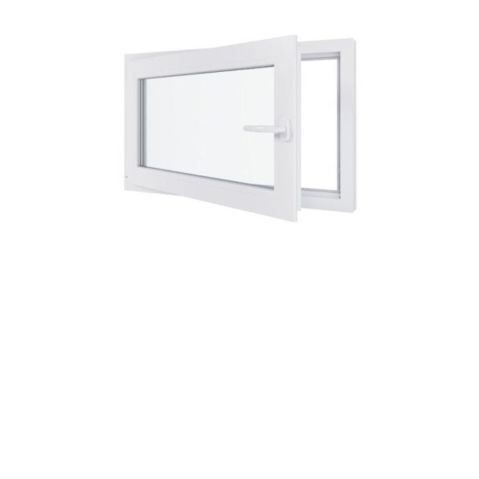 Fenêtre PVC - LxH 1100x600 mm -Triple Vitrage - Blanc -poignée à droite