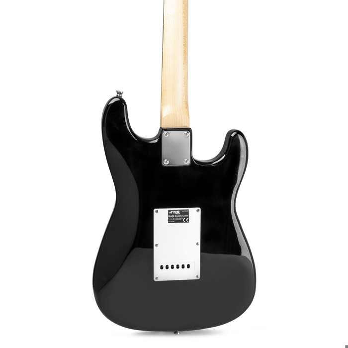 Kit completo para iniciantes MAX GIGKIT: Guitarra elétrica preta para canhotos com amplificador de 40 watts.