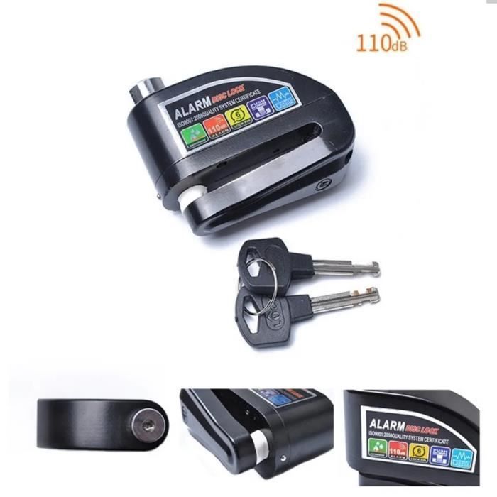 Yellow - Anti-theft Alarm Lock for Motorcycle and Scooter, Waterproof Lock for Bicycle Wheel