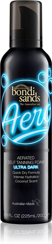 Bondi Sands Aero Ultra Dark pašiedeguma putas, kas piešķir ādai intensīvu krāsu.