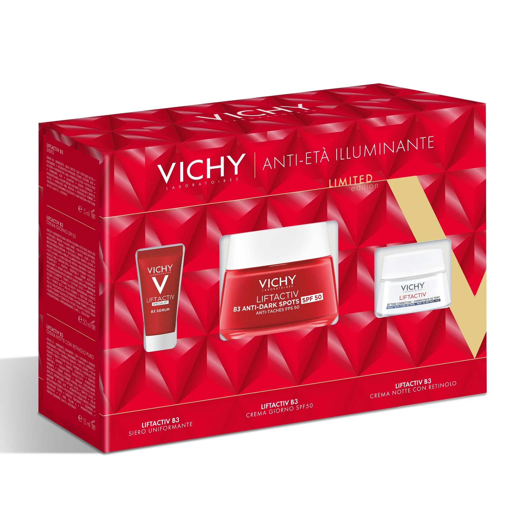 Liftactiv Cofanetto Liftactiv B3 Anti-macchie Siero+Crema Giorno SPF50 + Crema Notte - Cofanetto Antimacchie, Cofanetto Illuminante, Tratt.viso 24 ore antimacchie