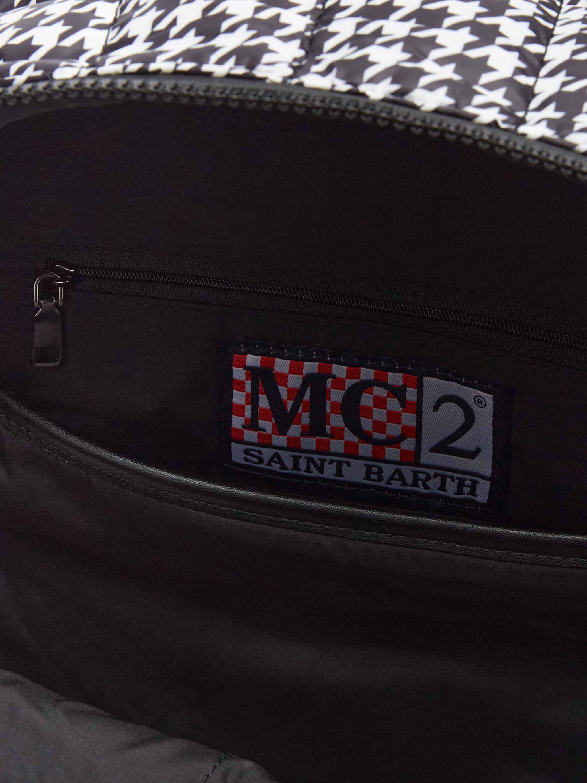 Sac à dos rembourré à motif pied-de-poule