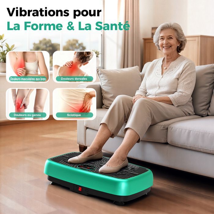 Plateforme Vibrante 2026 Neu 3D Plateforme 120 Vitesses avec Télécommande et écran LED - Massage - Bluetooth Intégré - 200kg Max