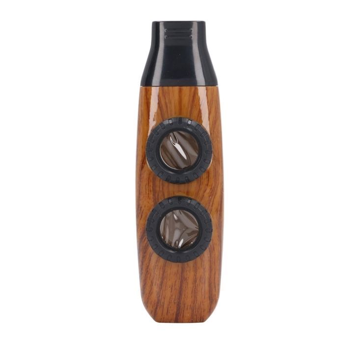 Vvikizy Kazoo a doppio flauto regolabile, strumento musicale a fiato con doppi fori e diaframma, colore legno naturale