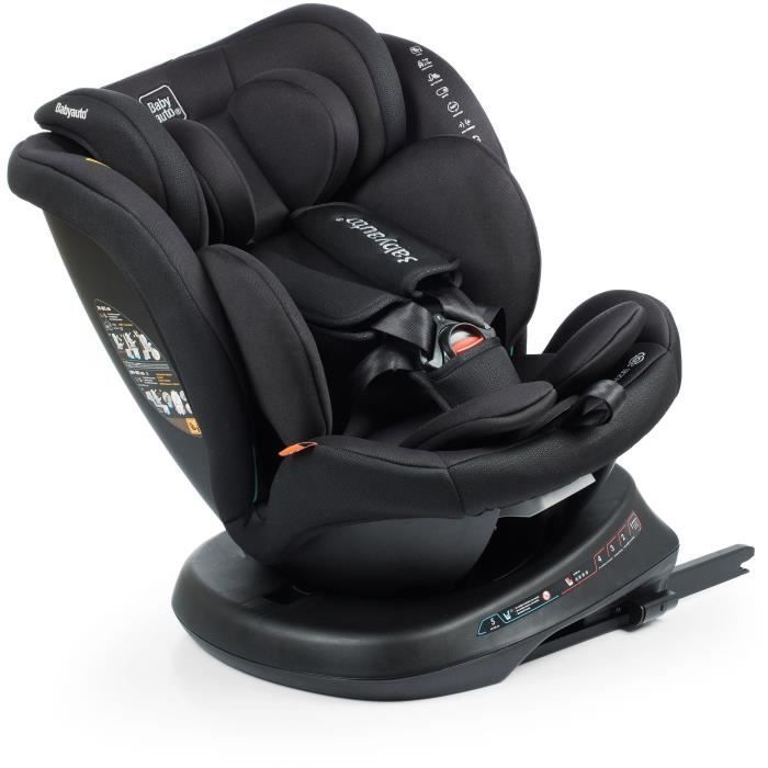 Silla de coche - BABYAUTO - RODIA - Grupo 0/1/2/3 - 40/150 cm - I-Size Plus - Isofix - Giratoria - Reclinable - Reductor - Negra