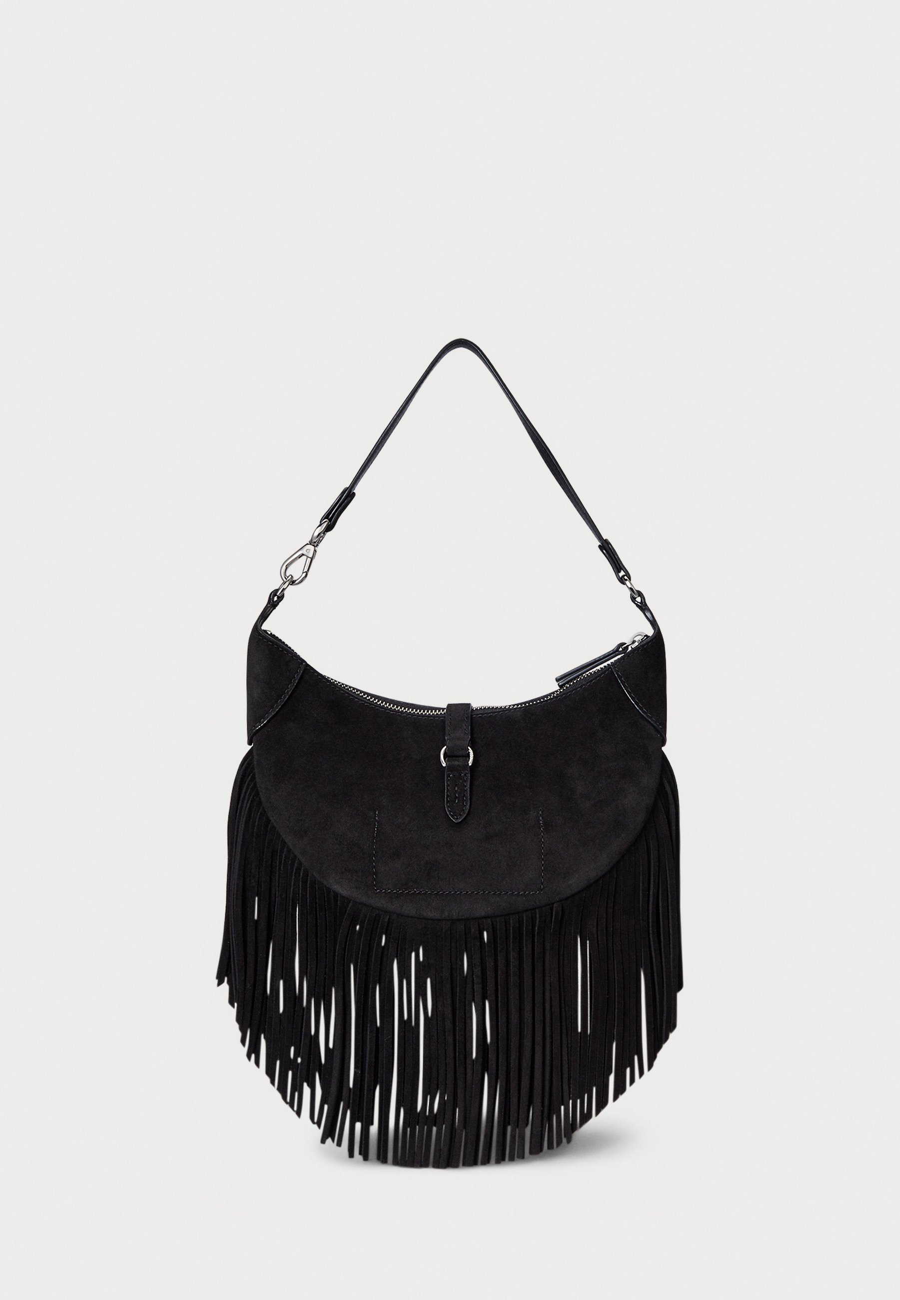 Sac bandoulière Polo Ralph Lauren Polo ID à franges en daim noir - Sac à main
