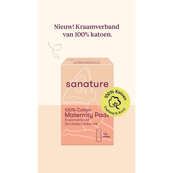 Sanature ulošci za trudnice od 100% pamuka<br>12 komada