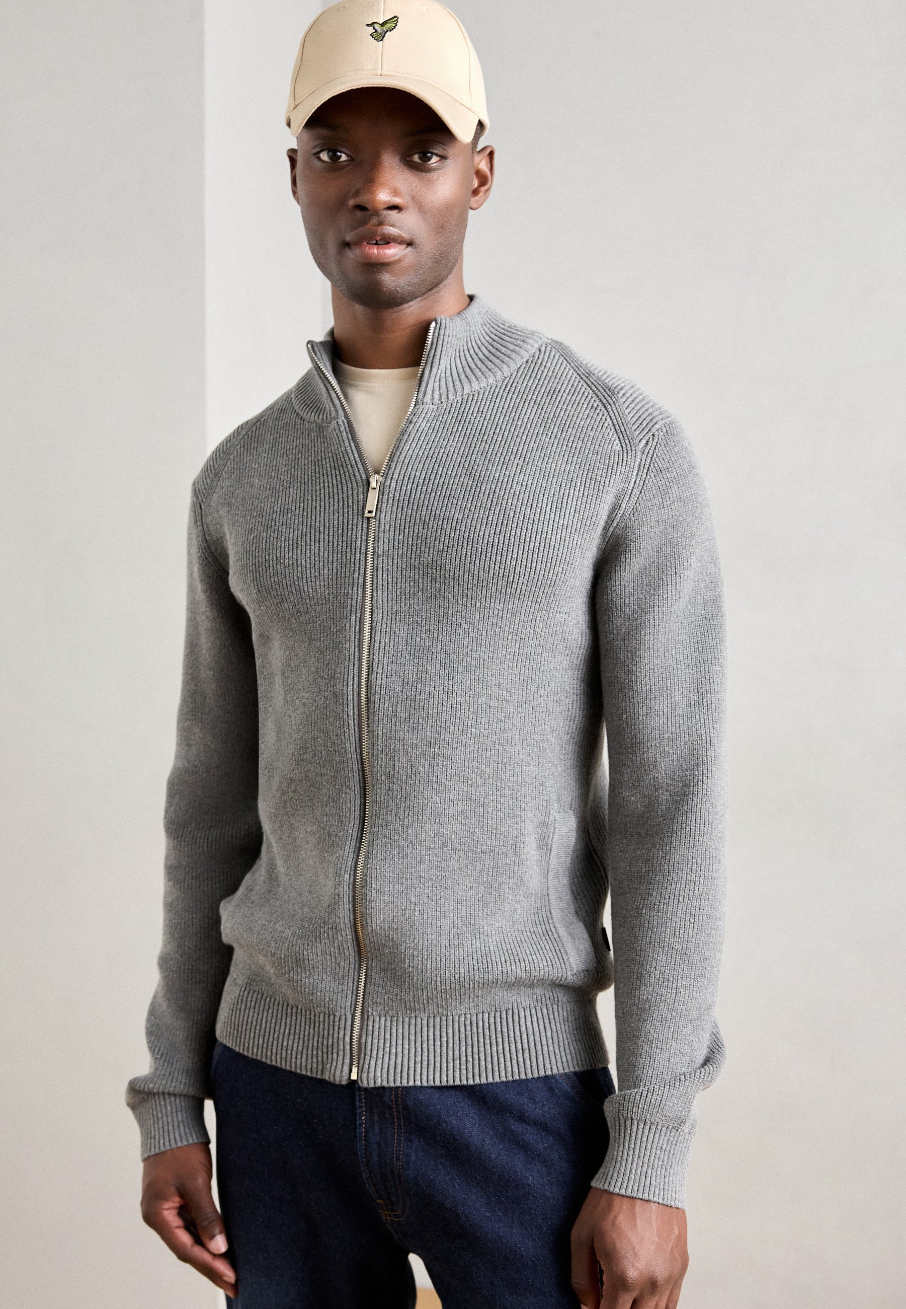 INDICODE JEANS CARDIGAN - Cardigan - lichtgrijs gemêleerd
