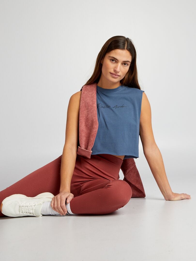 Camiseta deportiva corta sin mangas - AZUL