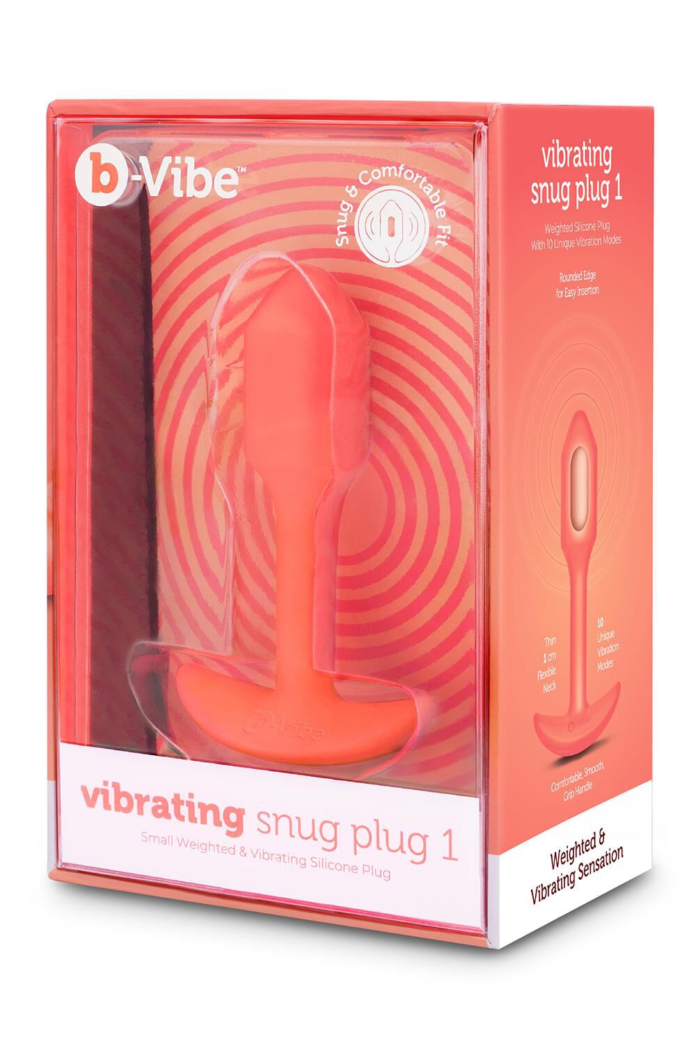 B-Vibe vibrējošais aizbāznis 1 oranžs