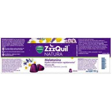 Vicks Melatonina Sono Gummies ZzzQuil Natura 60 gomitas 60 unidades