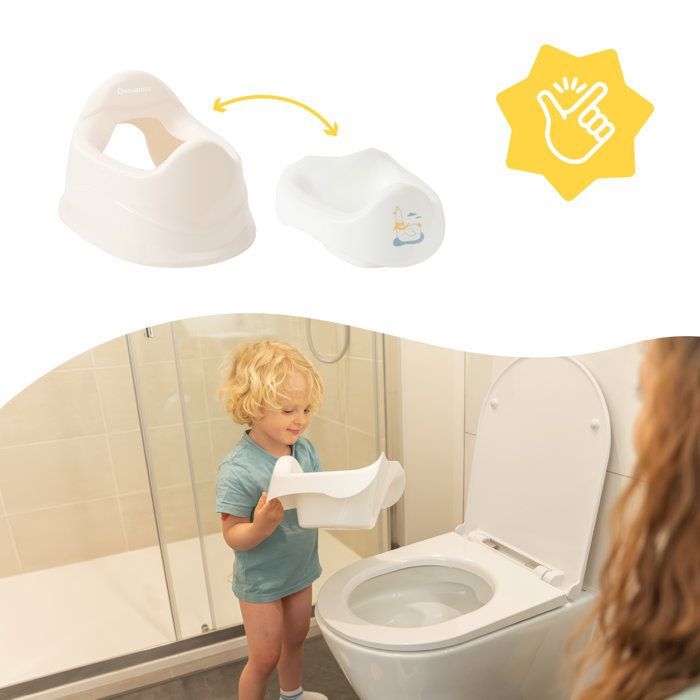 Badabulle - Pot Bébé Toilette avec Cuvette Amovible - Assise Ergonomique - Nettoyage Facile - Dès 12 Mois - Mouette