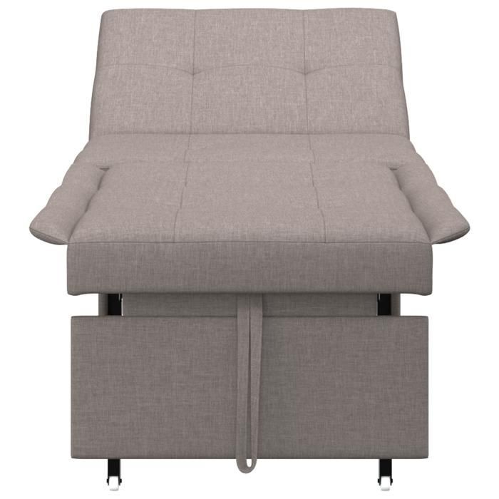 390963 & Divano letto 3 in 1, lettino trasformabile, in tessuto color tortora