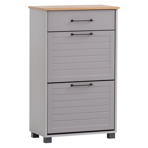 Dulap pantofi Jelda 620, gri platină/stejar rustic