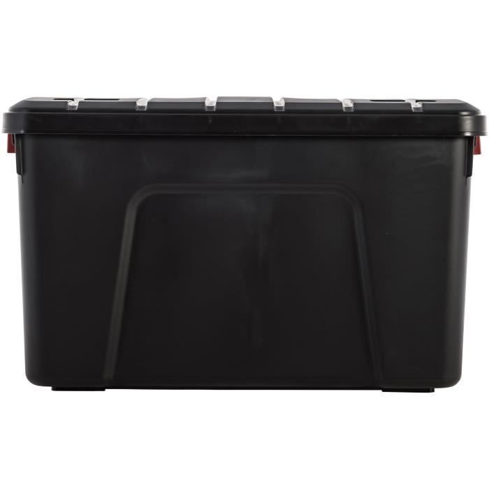 IRIS OHYAMA Juego de 3 cajas de almacenamiento DIY - Store It All - 60 L - Negro y rojo - 59 x 39,5 x 35,5 cm