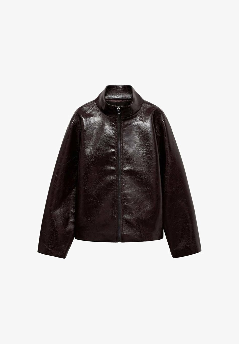 Mango Kunstlederjacke - braun