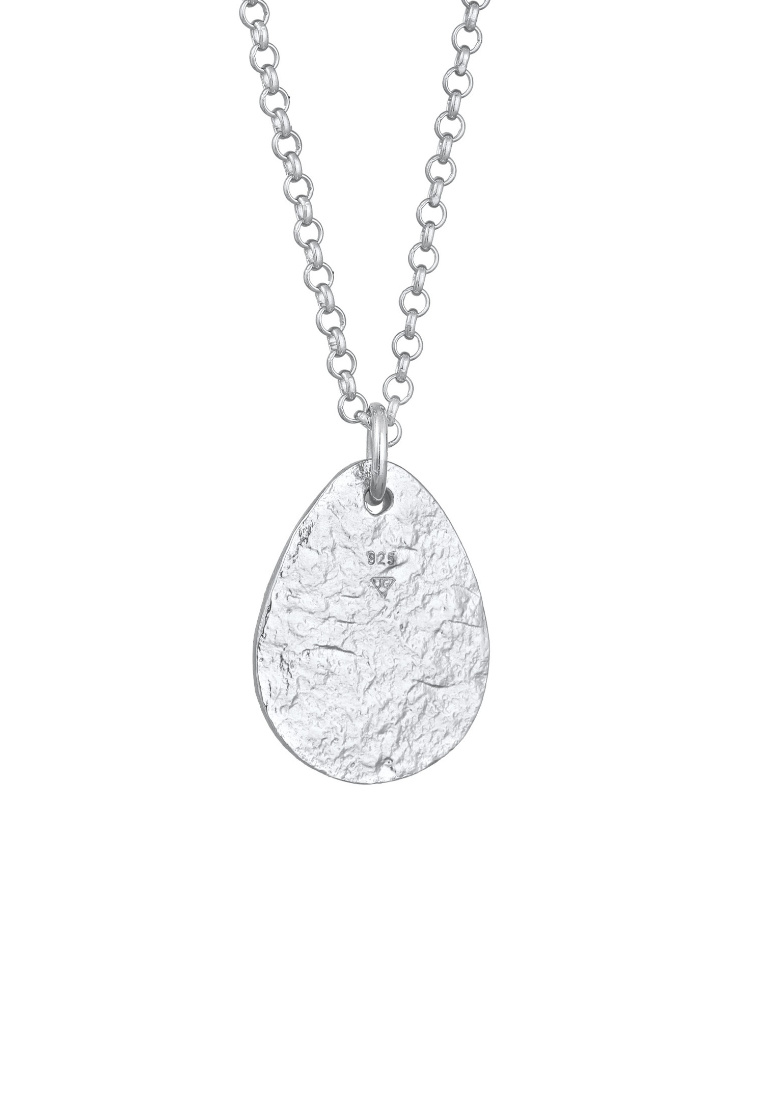 Elli Femme Pendentif Goutte Vintage Martelé en Argent 925