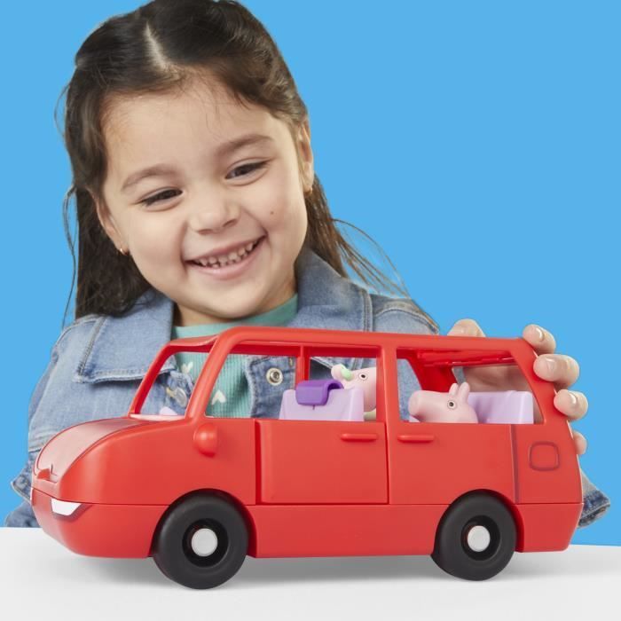Peppa Pig El Gran Coche Familiar, set de juego con vehículo y 2 figuras, para mayores de 3 años.