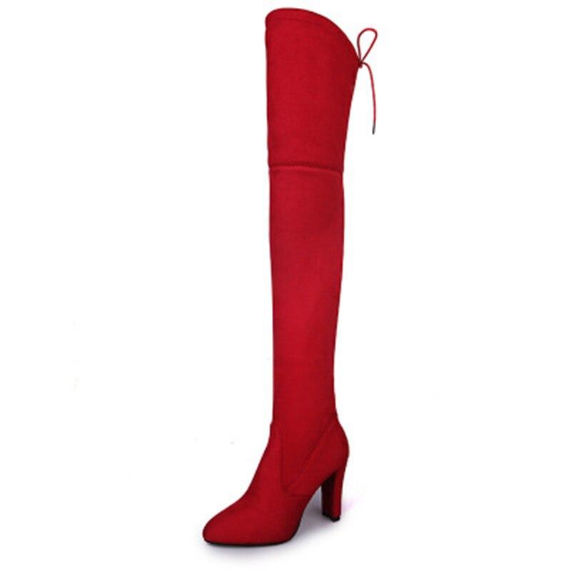 Bottes hautes en cuir floqué pour femme, montantes, à lacets, talons hauts sexy, pointures 34 à 43, réf. 180