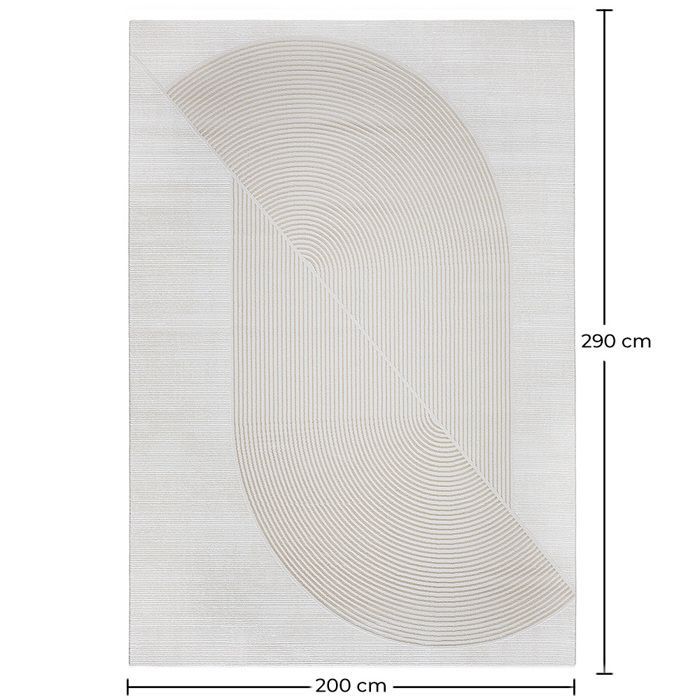 Alfombra grande de diseño contemporáneo y moderno - Beige (290x200 cm) - Marel Beige