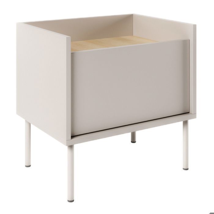 Mesita de noche con 1 puerta – TOVI – cachemir/roble Lindberg – 50 cm