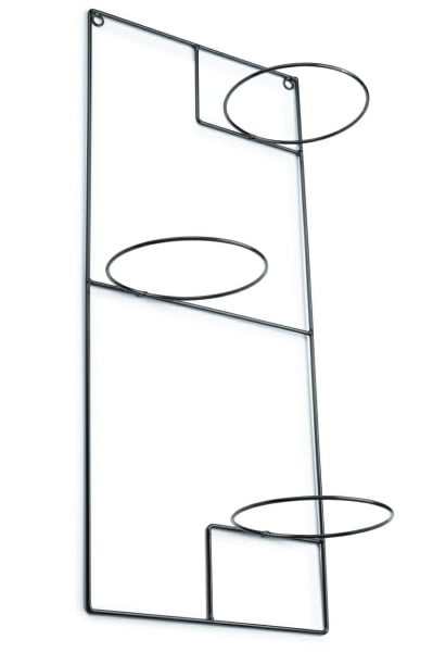 Wiszący kwietnik potrójny metalowy czarny loft 31x71 cm