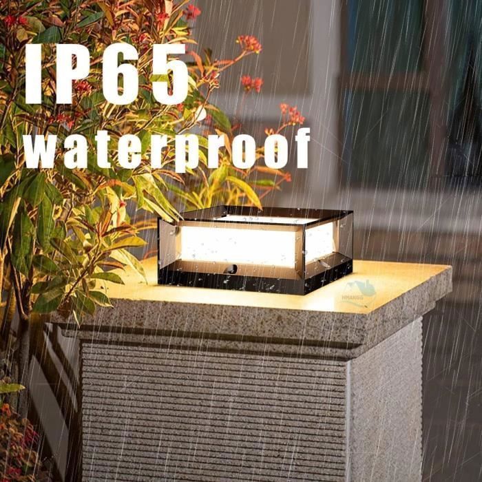 Lampada da esterno a paletto in alluminio nero - Applique da giardino - Impermeabile IP55 - 22x22x10 cm
