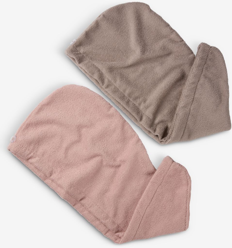 TUNADAL TUNADAL turban za kosu 2 kom. pijesak/ružičasta