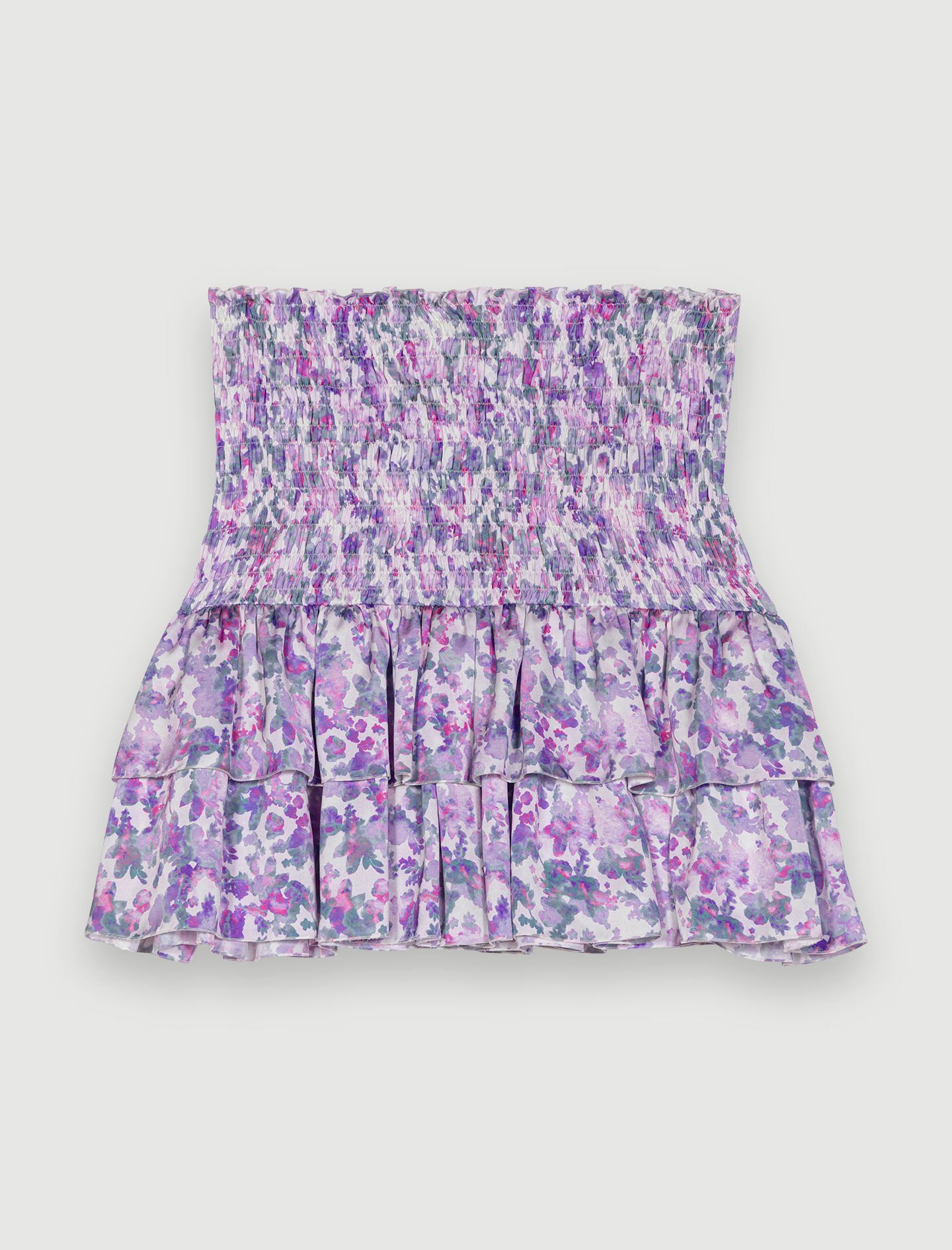 Geplooide rok met bloemenprint - Fleurs bouvard