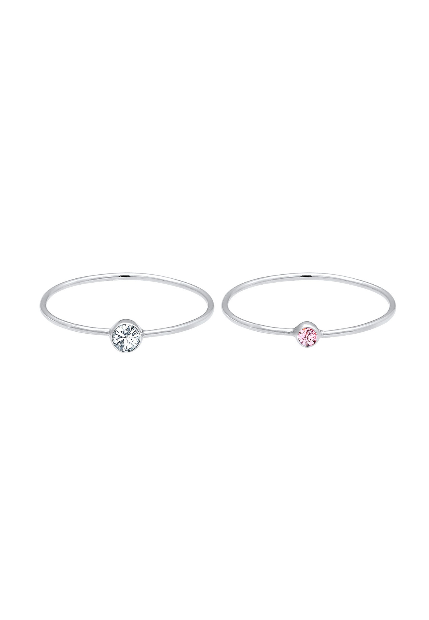Elli Ensemble pour Femmes Élégant Basique avec Cristaux en Argent Sterling 925