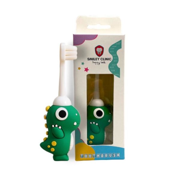 Periuță de dinți Smiley Clinic Kids Dinosoar - Verde Pădure