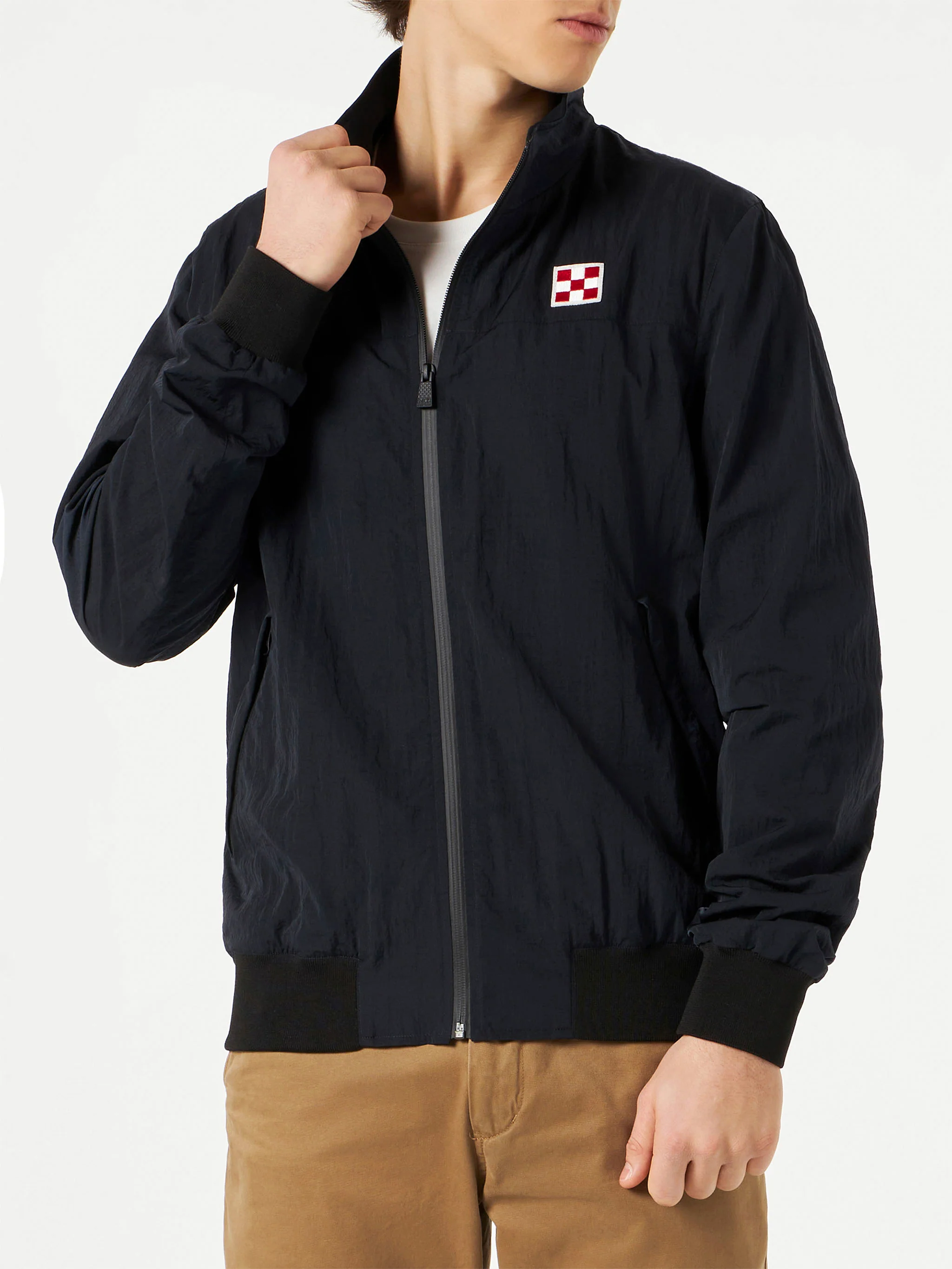 Chaqueta marinera azul con cremallera