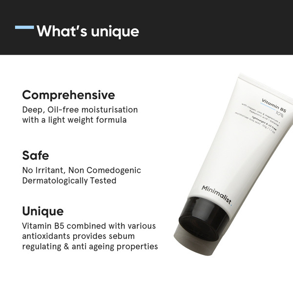 Minimalistische Vitamin-B5-Feuchtigkeitscreme für zu Akne neigende, fettige Haut