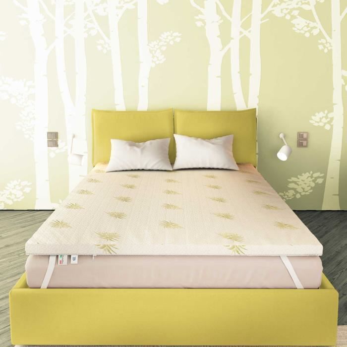 Surmatelas 180x200 cm- Mémoire de Forme Massant 9 zones- Equilibré- Epaisseur 8 cm- Dehoussable